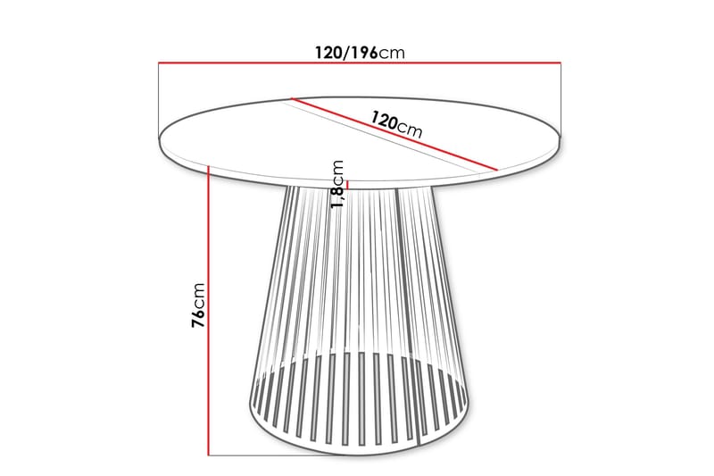 Beylen Ruokapöytä 120 cm, pyöreä - Harmaa/Musta - Huonekalut - Pöytä & ruokailuryhmä - Ruokapöydät & keittiön pöydät