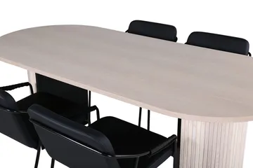 Bianca-ruokapöytä 200 cm, soikea, ja 4 Tvista-baarituolia - Huonekalut - Pöytä & ruokailuryhmä - Ruokailuryhmä