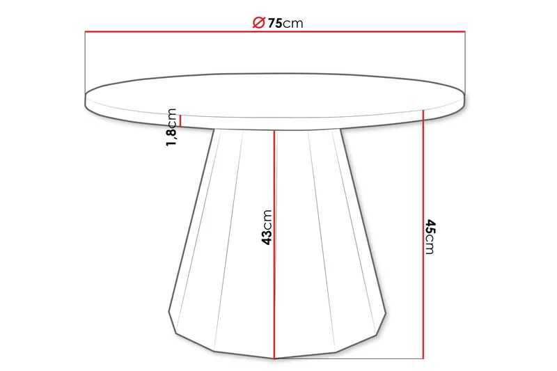 Bilten Sohvapöytä 75 cm - Musta - Huonekalut - Pöytä & ruokailuryhmä - Sohvapöytä