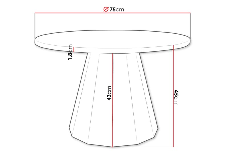 Bilten Sohvapöytä 75 cm - Huonekalut - Pöytä & ruokailuryhmä - Sohvapöytä
