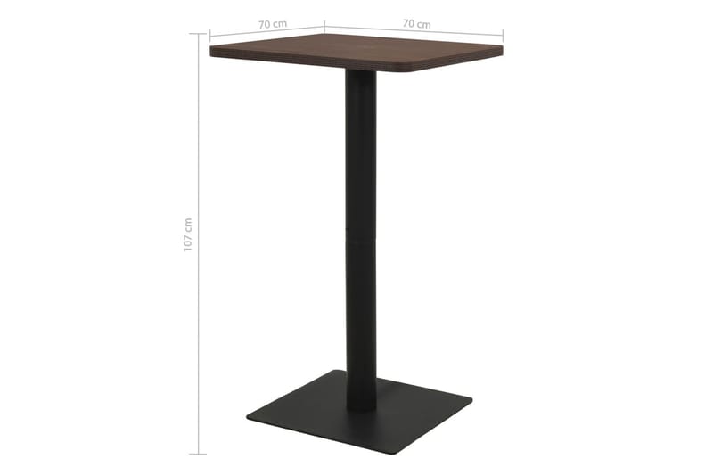 Bistropöytä tumma tuhka 70x70x107 cm - Ruskea - Huonekalut - Pöytä & ruokailuryhmä - Baaripöytä