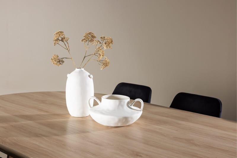 Bootcut Ruokailuryhmä 230 cm Suorakulmainen jossa 6 Night tuolia - Whitewash/Musta - Huonekalut - Pöytä & ruokailuryhmä - Ruokailuryhmä