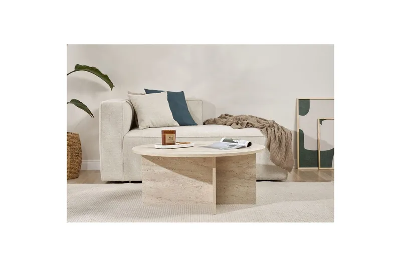 Boro Sohvapöytä 90 cm - Beige - Huonekalut - Pöytä & ruokailuryhmä - Sohvapöytä