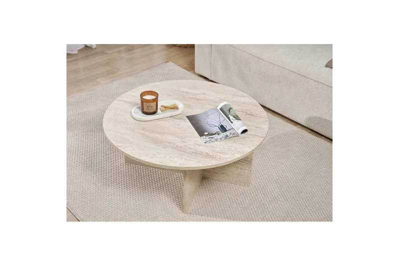 Boro Sohvapöytä 90 cm - Beige - Huonekalut - Pöytä & ruokailuryhmä - Sohvapöytä