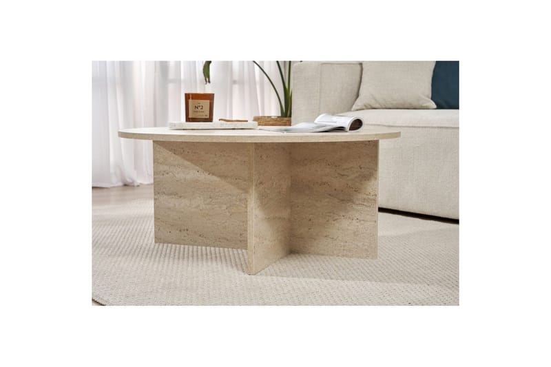 Boro Sohvapöytä 90 cm - Beige - Huonekalut - Pöytä & ruokailuryhmä - Sohvapöytä