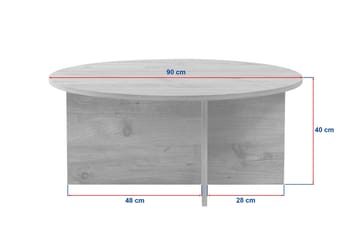 Boro sohvapöytä 90x40x90 cm - Travertine ja pähkinäpuu - Huonekalut - Pöytä & ruokailuryhmä - Sohvapöytä