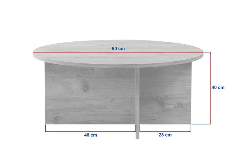 Boro sohvapöytä 90x40x90 cm - Travertine ja pähkinäpuu - Huonekalut - Pöytä & ruokailuryhmä - Sohvapöytä