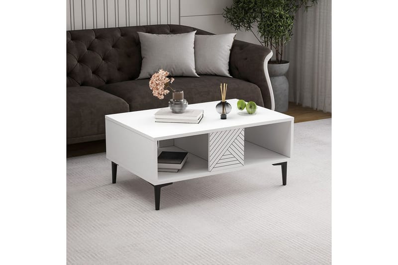 Botswana Sohvapöytä 90 cm - Valkoinen - Huonekalut - Pöytä & ruokailuryhmä - Sohvapöytä