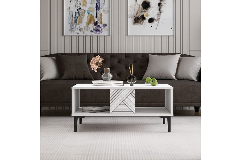 Botswana Sohvapöytä 90 cm - Valkoinen - Huonekalut - Pöytä & ruokailuryhmä - Sohvapöytä
