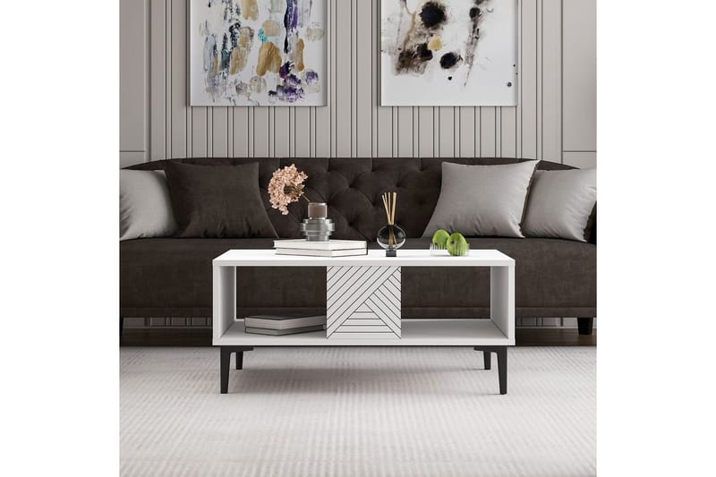 Botswana Sohvapöytä 90 cm - Valkoinen - Huonekalut - Pöytä & ruokailuryhmä - Sohvapöytä