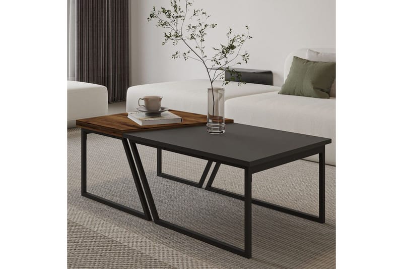 Bulskoll Sohvapöytä 120 cm - Antrasiitti/Pähkinä - Huonekalut - Pöytä & ruokailuryhmä - Apupöytä & sivupöytä - Sarjapöytä