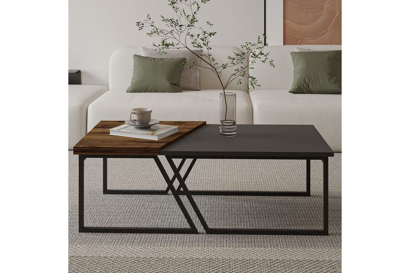 Bulskoll Sohvapöytä 120 cm - Antrasiitti/Pähkinä - Huonekalut - Pöytä & ruokailuryhmä - Apupöytä & sivupöytä - Sarjapöytä