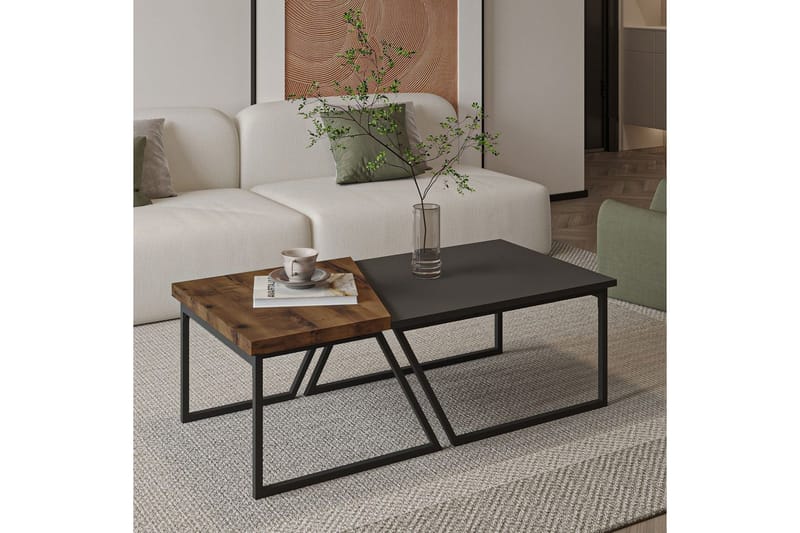 Bulskoll Sohvapöytä 120 cm - Antrasiitti/Pähkinä - Huonekalut - Pöytä & ruokailuryhmä - Sohvapöytä