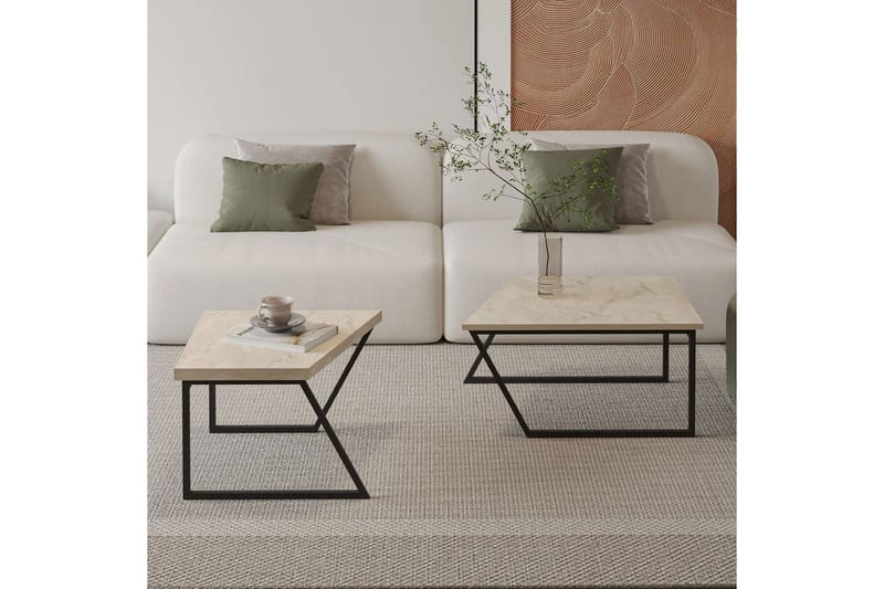 Bulskoll Sohvapöytä 120 cm - Travertiini - Huonekalut - Pöytä & ruokailuryhmä - Apupöytä & sivupöytä - Sarjapöytä