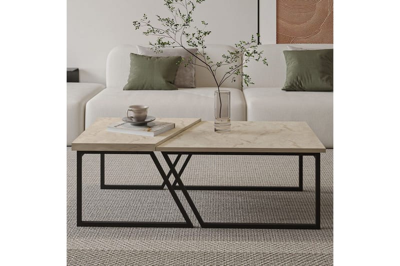 Bulskoll Sohvapöytä 120 cm - Travertiini - Huonekalut - Pöytä & ruokailuryhmä - Apupöytä & sivupöytä - Sarjapöytä