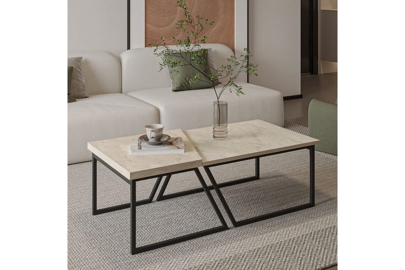 Bulskoll Sohvapöytä 120 cm - Travertiini - Huonekalut - Pöytä & ruokailuryhmä - Apupöytä & sivupöytä - Sarjapöytä