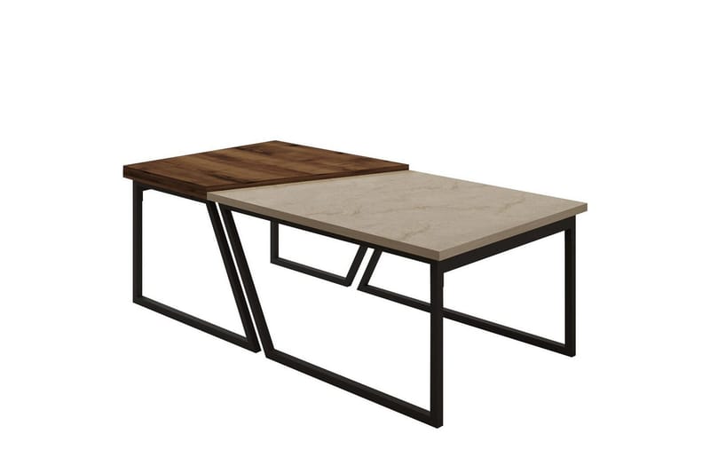 Bulskoll Sohvapöytä 120 cm - Travertiini/Pähkinä - Huonekalut - Pöytä & ruokailuryhmä - Sohvapöytä