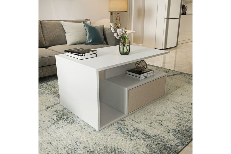 Bulvari Sohvapöytä 90 cm - Beige/Valkoinen - Huonekalut - Pöytä & ruokailuryhmä - Sohvapöytä