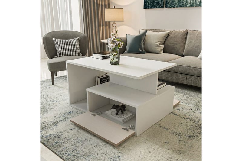 Bulvari Sohvapöytä 90 cm - Beige/Valkoinen - Huonekalut - Pöytä & ruokailuryhmä - Sohvapöytä