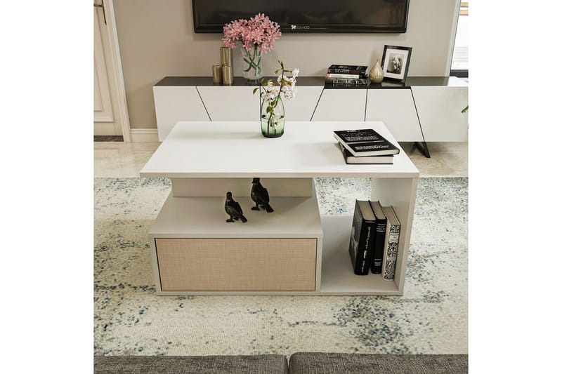 Bulvari Sohvapöytä 90 cm - Beige/Valkoinen - Huonekalut - Pöytä & ruokailuryhmä - Sohvapöytä