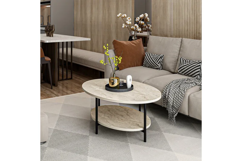 Burata Sohvapöytä 90 cm - Beige - Huonekalut - Pöytä & ruokailuryhmä - Sohvapöytä