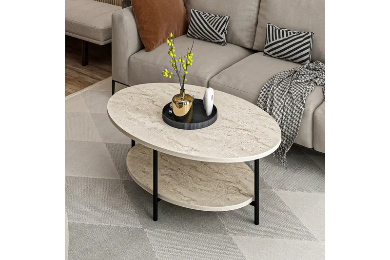 Burata Sohvapöytä 90 cm - Beige - Huonekalut - Pöytä & ruokailuryhmä - Sohvapöytä