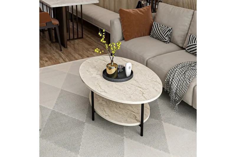 Burata Sohvapöytä 90 cm - Beige - Huonekalut - Pöytä & ruokailuryhmä - Sohvapöytä