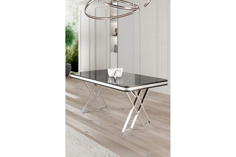 Calchera Ruokapöytä 130 cm Suorakulmainen - Musta Marmori/Kromi - Huonekalut - Pöytä & ruokailuryhmä - Ruokapöydät & keittiön pöydät