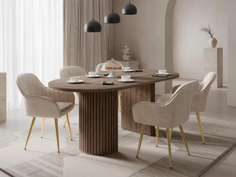 Calvion Ovaali ruokapöytä 185 cm - ruskea - Huonekalut - Pöytä & ruokailuryhmä - Ruokapöydät & keittiön pöydät