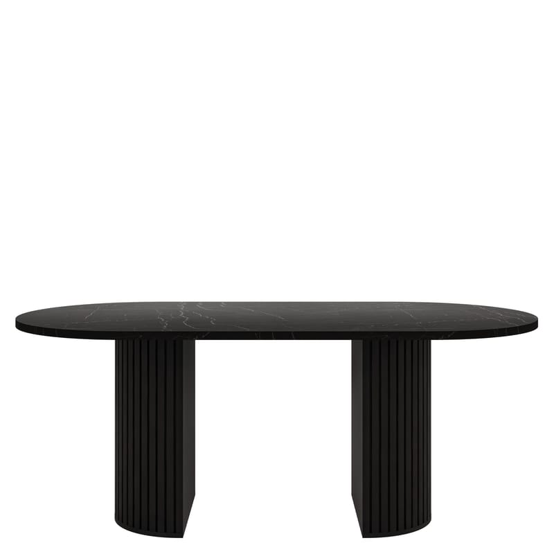 Calvion ruokapöytä 185 cm, soikea, Musta