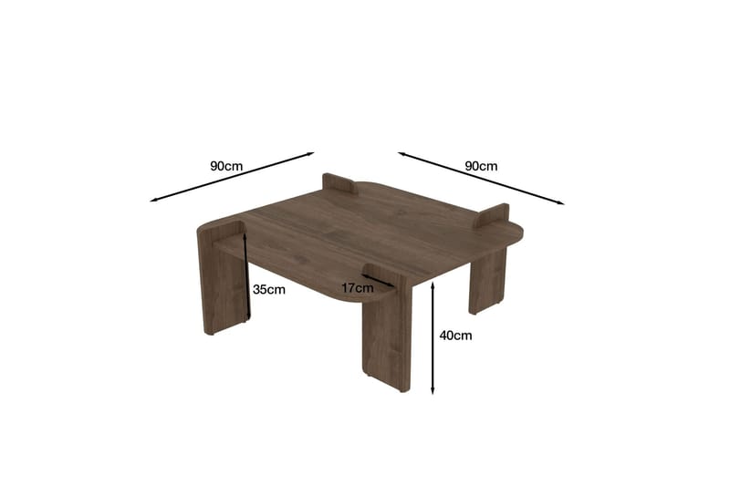 Campwell sohvapöytä 90 cm neliö - Huonekalut - Pöytä & ruokailuryhmä - Sohvapöytä
