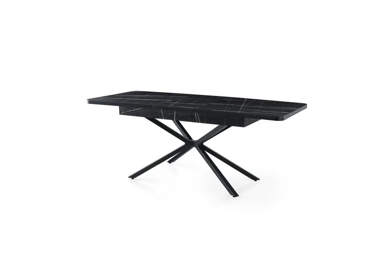 Cassel Ruokapöytä 160 cm Suorakulmainen - Musta/Valkoinen - Huonekalut - Pöytä & ruokailuryhmä - Ruokapöydät & keittiön pöydät
