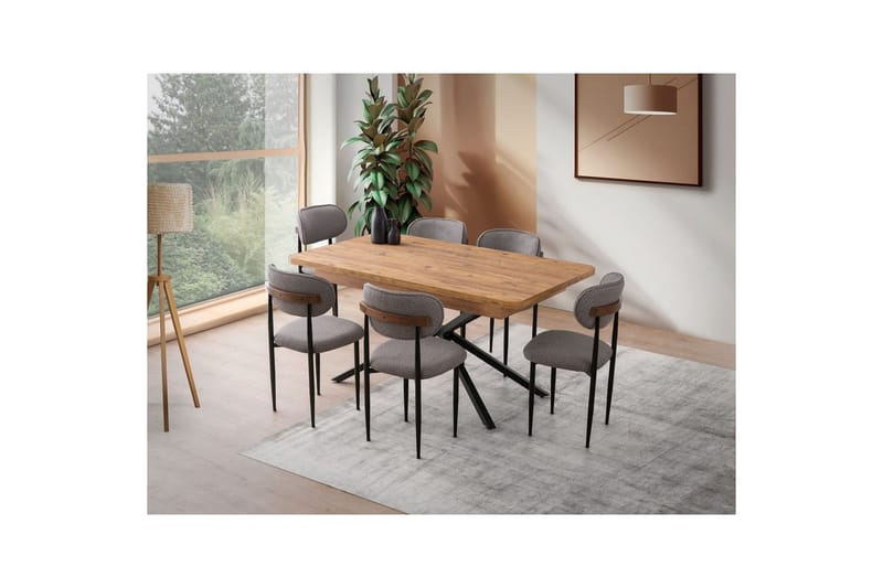 Cassel Ruokapöytä 160 cm Suorakulmainen - Ruskea - Huonekalut - Pöytä & ruokailuryhmä - Ruokapöydät & keittiön pöydät