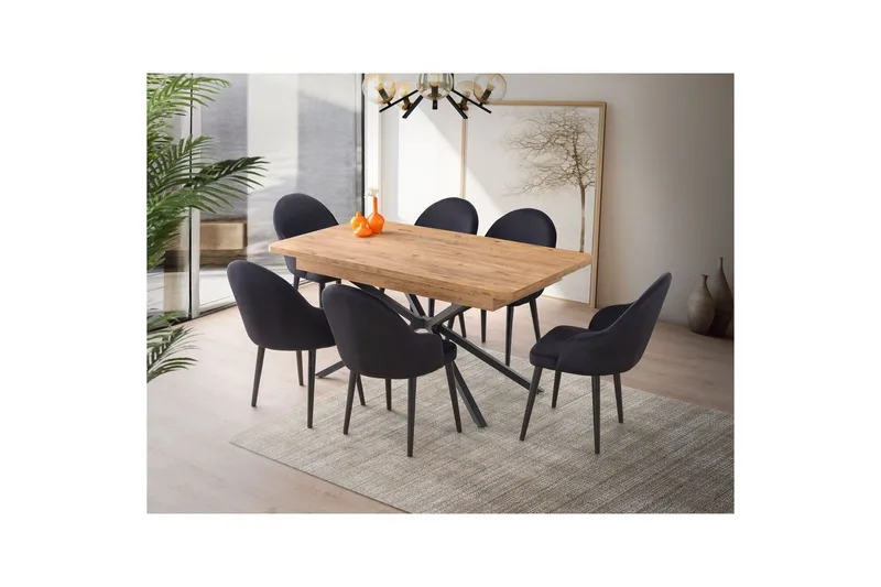 Cassel Ruokapöytä 160 cm Suorakulmainen - Ruskea - Huonekalut - Pöytä & ruokailuryhmä - Ruokapöydät & keittiön pöydät