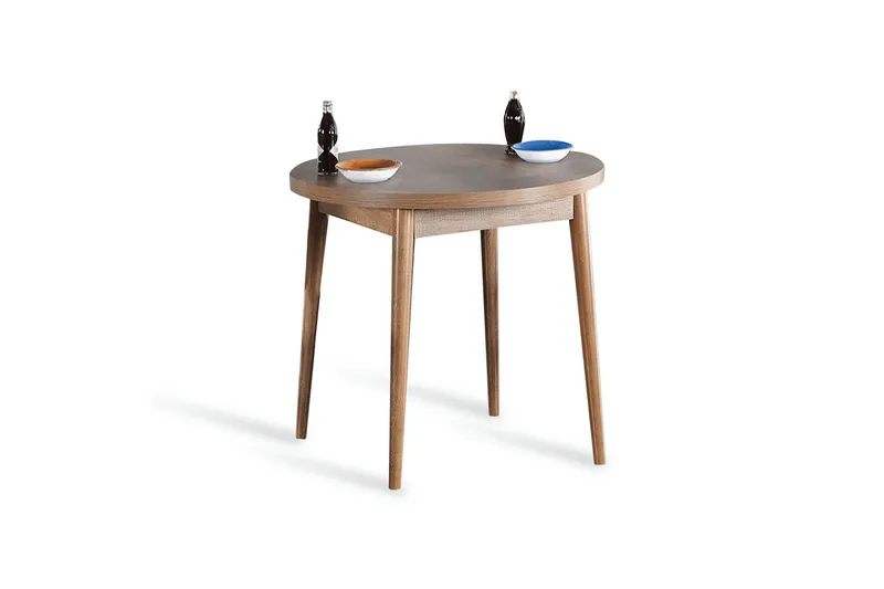 Cavuria Ruokapöytä 90 cm Pyöreä, Pähkinä