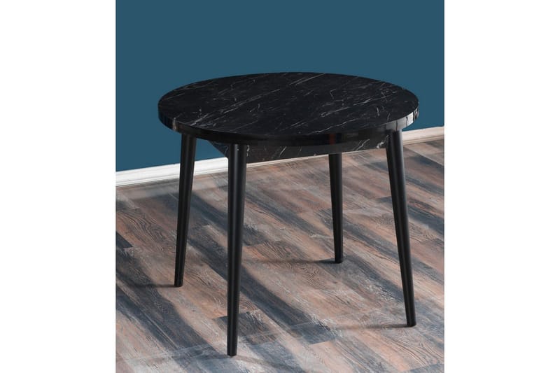 Cavuria Ruokapöytä 90 cm Pyöreä - Musta/Valkoinen - Huonekalut - Pöytä & ruokailuryhmä - Ruokapöydät & keittiön pöydät