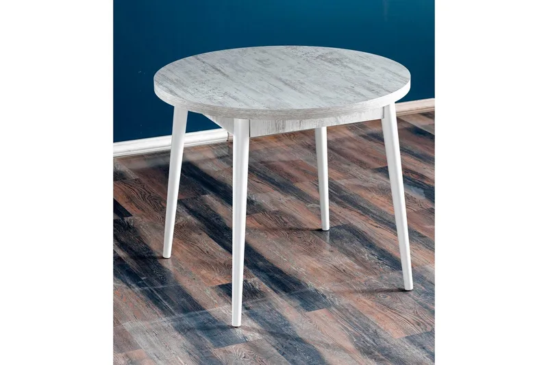 Cavuria Ruokapöytä 90 cm Pyöreä - Antiikki/Valkoinen - Huonekalut - Pöytä & ruokailuryhmä - Ruokapöydät & keittiön pöydät