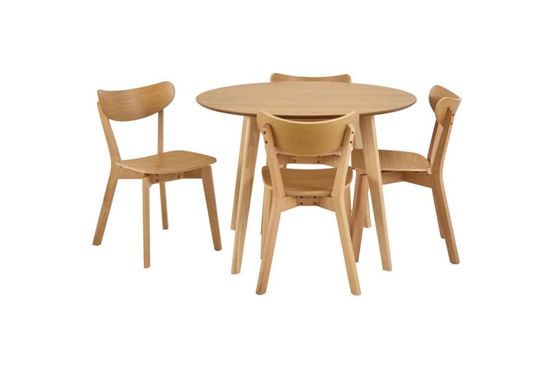 Celtik Ruokailuryhmä Pyöreä 105 Cm + 4 Ruokapöydän Tuolia - Beige - Huonekalut - Pöytä & ruokailuryhmä - Ruokailuryhmä