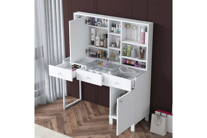 Ceris Kampauspöytä 120 cm - Valkoinen - Huonekalut - Pöytä & ruokailuryhmä - Meikki- & kampauspöydät