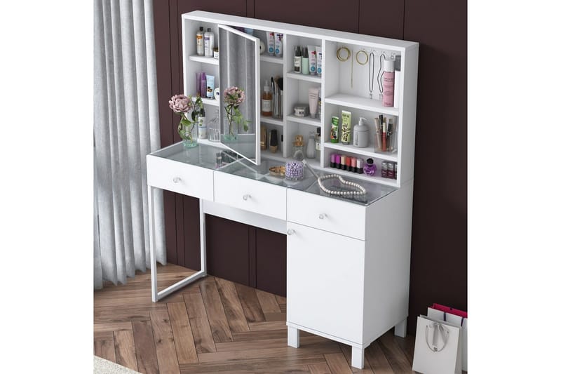 Ceris Kampauspöytä 120 cm - Valkoinen - Huonekalut - Pöytä & ruokailuryhmä - Meikki- & kampauspöydät