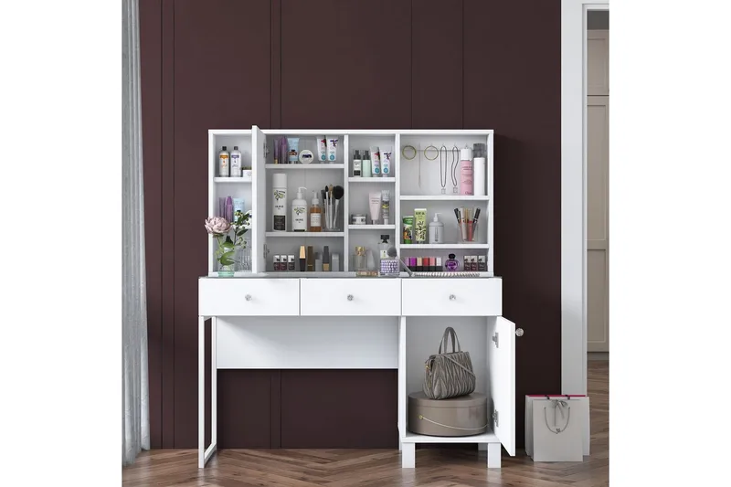 Ceris Kampauspöytä 120 cm - Valkoinen - Huonekalut - Pöytä & ruokailuryhmä - Meikki- & kampauspöydät