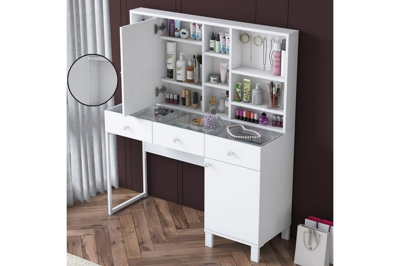 Ceris Kampauspöytä 120 cm - Valkoinen - Huonekalut - Pöytä & ruokailuryhmä - Meikki- & kampauspöydät