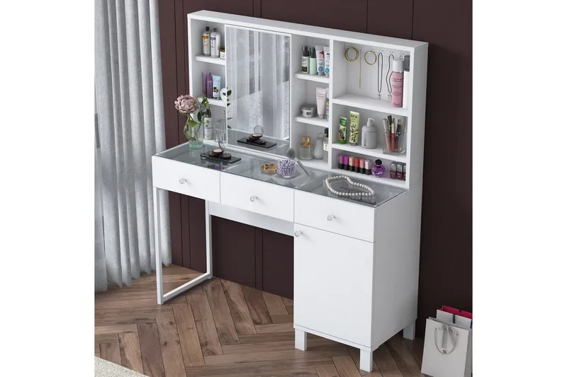 Ceris Kampauspöytä 120 cm - Valkoinen - Huonekalut - Pöytä & ruokailuryhmä - Meikki- & kampauspöydät