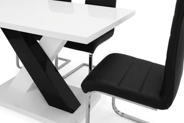 Cesi-ruokailuryhmä 140 cm, 4 Cibus-tuolia - Valkoinen - Huonekalut - Pöytä & ruokailuryhmä - Ruokailuryhmä