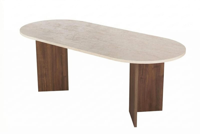 Ceylin ruokapöytä 200x75x90 cm - Travertine Walnut - Huonekalut - Pöytä & ruokailuryhmä - Ruokapöydät & keittiön pöydät
