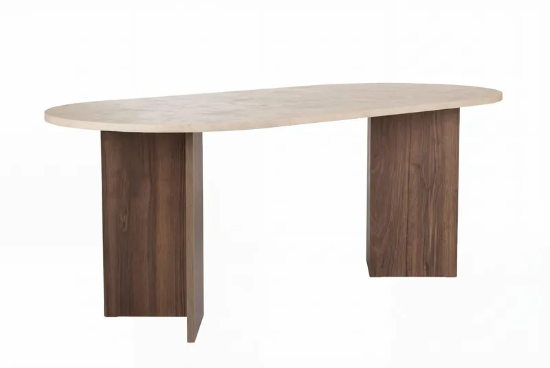 Ceylin ruokapöytä 200x75x90 cm, Travertine Walnut