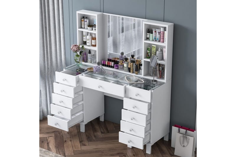 Ceylon Kampauspöytä 120 cm - Valkoinen - Huonekalut - Pöytä & ruokailuryhmä - Meikki- & kampauspöydät