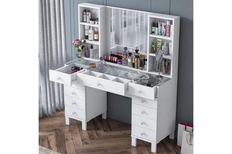 Ceylon Kampauspöytä 120 cm - Valkoinen - Huonekalut - Pöytä & ruokailuryhmä - Meikki- & kampauspöydät