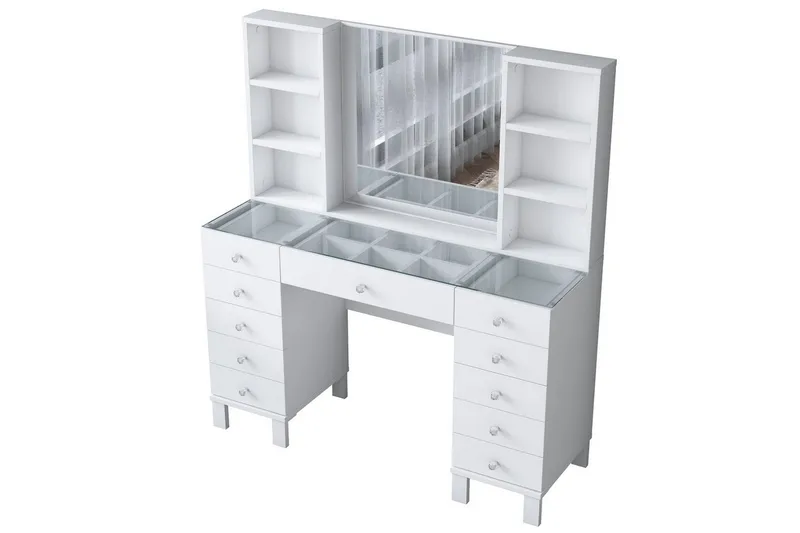 Ceylon Kampauspöytä 120 cm - Valkoinen - Huonekalut - Pöytä & ruokailuryhmä - Meikki- & kampauspöydät - Meikkipöytä peilillä