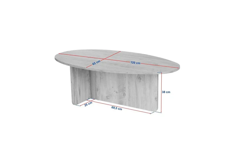 Ceyra Sohvapöytä 120 cm - Tammi - Huonekalut - Pöytä & ruokailuryhmä - Sohvapöytä